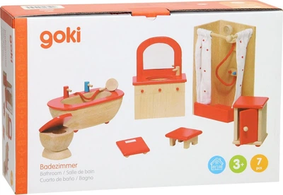 Meble dla lalek Goki Seria A drewniana łazienka 5210242 (4013594519595)