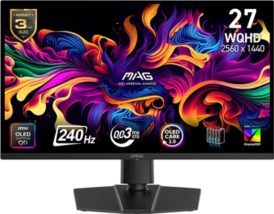 Монітор 26.5" MSI MAG 273QP QD-OLED X24 Black (4711377281690)