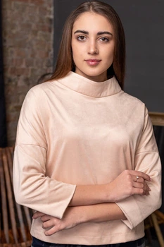Жіноча блуза з широкими рукавами LadyLike 44 Бежевий (ll2171970087389)