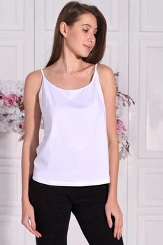 Жіноча майка на бретелях прямого крою LadyLike 50 Білий (ll2175470000442)