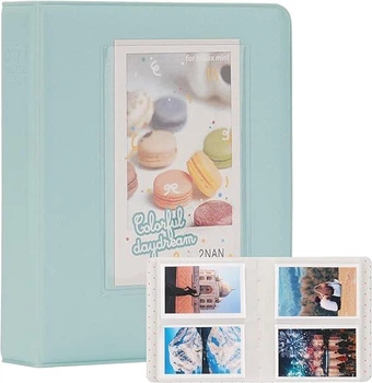 Альбом Нежно-голубой FujiFilm Instax Mini на 64 фото (фотокартка 8,5х5,4 см) / Альбом для Mini 11 / 12 (7s, 8, 9, 11, 12, 25, 26, 90, 40, 50, 70, 25S, liplay, Polaroid 300, Z2300, SHARE SP-1, SP-2, link)