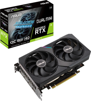 Видеокарта GeForce RTX 3060 Ti 8GB Asus Dual V2 OC Mini LHR (DUAL-RTX3060TI-O8G-MINI-V2) Б/У