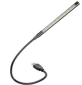 USB LED светильник для ноутбука, павербанка, ПК, USB лампочка, портативный ЮСБ фонарик Yoksi JO9 Черный