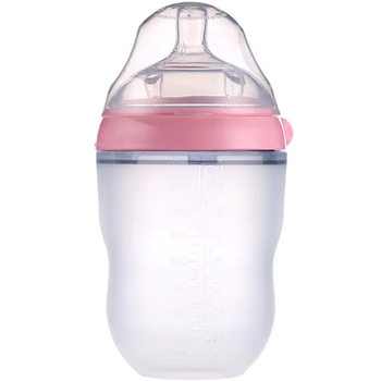 Бутылочка антиколиковая для кормления Mommy Bag силиконовая, Розовая, 250 мл