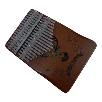 Музыкальный инструмент Калимба Kalimba на 17 язычков Ручное фортепиано Благородный Олень Коричневый K-17-08K