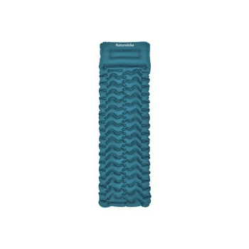 Матрас туристический надувной одноместный Naturehike CNK2550WS019, 200х60х6.5 см, синий, для кемпинга с мешком для надувания