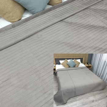 Покрывало велюровое King Size 220х240 см цвет светло-серый (85-209)