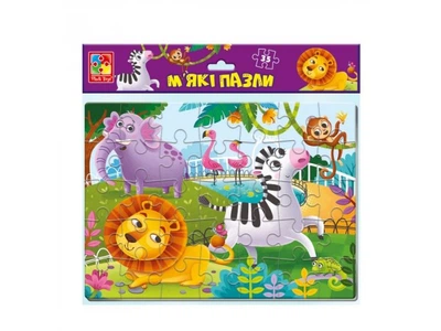 Мягкие пазлы Зоопарк, Vladi Toys, 35 эл. (укр.), VT1102-33