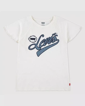 Дитяча футболка Levi's з логотипом 1159852830 (Молочний 2T) на зріст 86-92 см