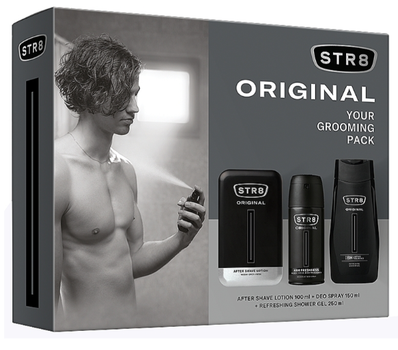 Zestaw męski Str8 Original Balsam po goleniu 100 ml + Dezodorant 150 ml + Żel pod prysznic 250 ml (5900536354972)