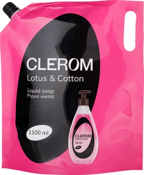 Рідке мило Clerom Lotus and Cotton дой-пак 1100 мл (4820287020210)