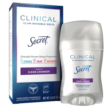 Дезодорант антиперспірант Secret Clinical Strength Invisible Solid Clean Lavender жіночий сухий 45 г