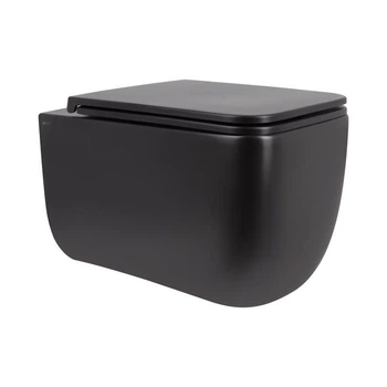 Унитаз подвесной Qtap Gemini безободковый с сиденьем Soft-close QT2533076EUQMB