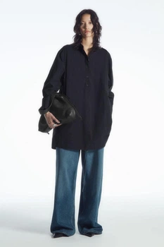 Сукня жіноча COS collarless mini shirt dress 1209244005 34 Синій