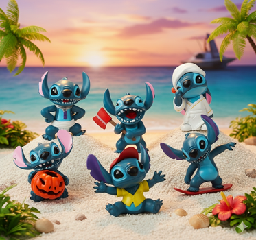 Набор фигурок Лило и Стич Lilo and Stitch мини фигурки детский игровой набор 6 шт. 5-7,5 см