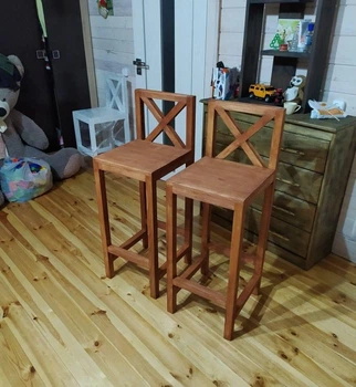 Стілець барний з натурального дерева 2835635719