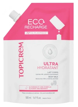 Ультразволожуюче молочко для тіла Topicrem Ultra-Hydratant Lait Corps Éco-Recharge змінний блок 500 мл