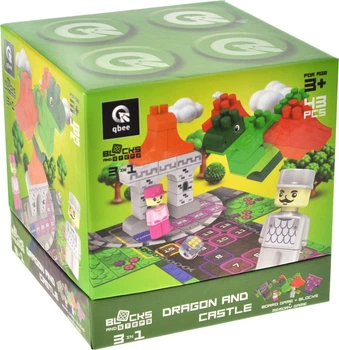 Конструктор Marioinex Block and Steps 3 в 1 Дракон і замок + Настільна гра 43 елементи QB300-106 (4823037612017)