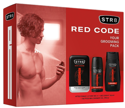Набір для чоловіків Str8 Red Code Лосьйон після гоління 100 мл + Дезодорант 150 мл + Гель для душу 250 мл (5900536354989)