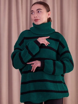 Теплий в'язаний светр Guash XL/XXL зелений 43389135