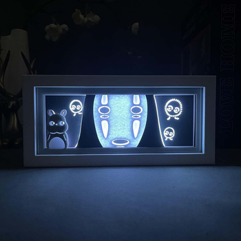 Светильник ночник 3D Унесенные Призраками Каонаси Spirited Away Kaonashi 20 см NL3D SA K