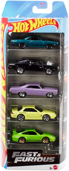 Zestaw 5 metalowych pojazdów Mattel Hot Wheels Fast & Furious 1:64 (0194735288687)