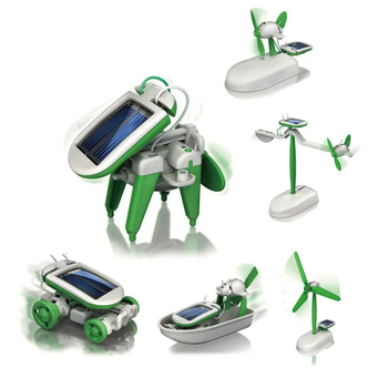 Навчальний конструктор 6 в 1 на сонячній батареї Robot Kits, робот для дітей, STEM іграшка, зелена енергія (GS973)