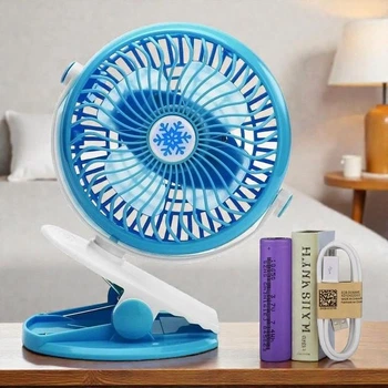 Вентилятор Moltis Mini Fan WX настольный 5 Вт аккумуляторный 1000 mAh на прищепке синий (3OS6)