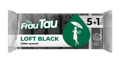 Губка FRAU TAU Loft Black 5 шт + 1 шт (4820263234891)