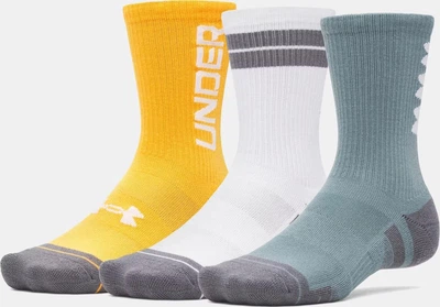 Шкарпетки Under Armour Perf Tech Nov 3pk Crew бірюзовий, білий, помаранчевий LG (1379515-587)
