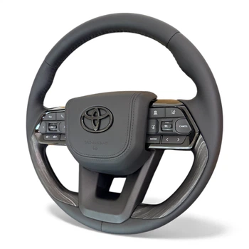 Кермо для Toyota Land Cruiser 100, Prado 120. Дерево. В стилі LC300. Подушка зі шкіри. Чорний логотип. В сборі.