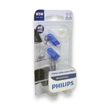 Комплект автомобільних ламп PHILIPS W5W T10 White Vision W5W 12961WHV 4000K (01216)