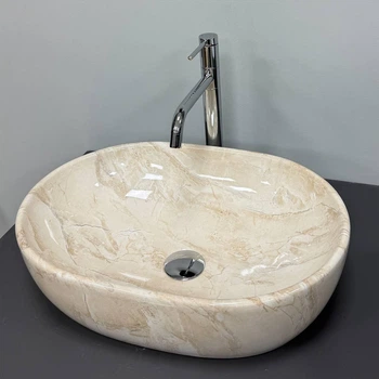 Умывальник (раковина) VBI MODENA S BEIGE STONE GLOSSY накладной