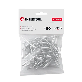 Заклепка алюмінієва 4.8*14.0 мм, уп. 50 шт INTERTOOL RT-4814