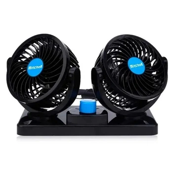 Вентилятор автомобильный 10.2см 12 Вт 12V, HX-T304 (177-Х2) USB, с креплением на скотче, пластиковый