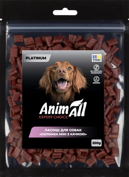 Ласощі для собак AnimAll Platinum Соломка міні з качкою, 200 г (4820224504162)