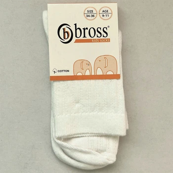 Детские носки BROSS высокие однотонные Белые 28-30 / 5-7 лет