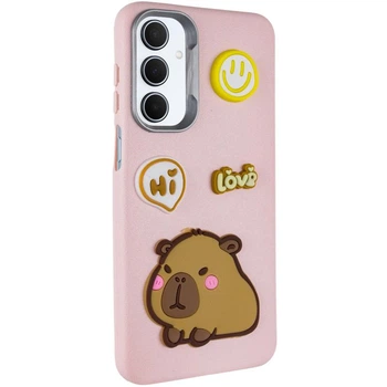Чехол Накладка CaseIT Leather Toys для Samsung Galaxy S24 FE Capybara / Pink