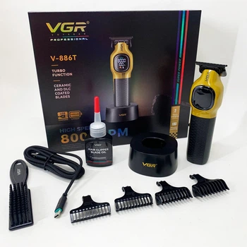Триммер для стрижки волос VGR V-886T GOLD с 4 насадками