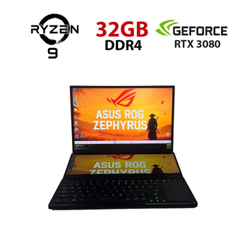 Игровой ноутбук Asus ROG Zephyrus Duo 15Se GX551QS / 15.6” (3840×2160) IPS / AMD Ryzen 9 5900HX (8 (16) ядер по 3.3 - 4.6 GHz) / 32 GB DDR4 / 1000 GB SSD / nVidia GeForce RTX 3080, 16 GB GDDR6, 256-bit б/у