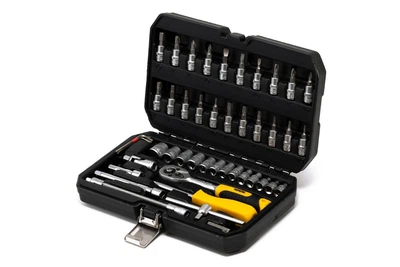 Набор инструментов Mastertool ¼" 46 шт 4-14 мм CrV 46 шт кейс с металлическими замками 78-2047