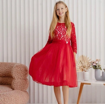 Сукня святкова Rozzi Girls Мереживо 128 см червоний