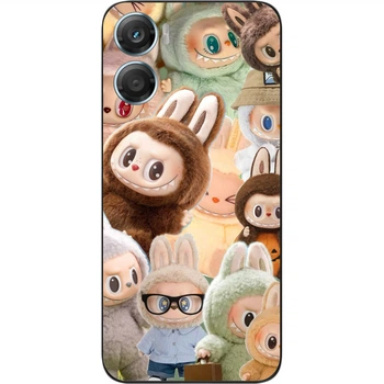 Силиконовый чехол SMTT для Motorola G06 с принтом Семейка Лабубу