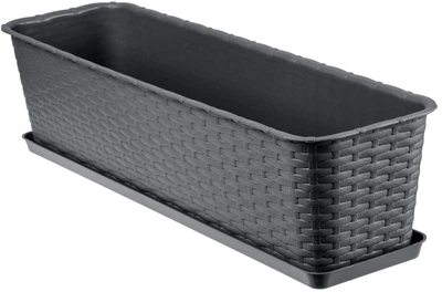 Skrzynia balkonowa z podstawką Kadax Frette 60 cm Antracyt (K2872)