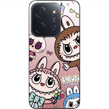 Силиконовый чехол SMTT для Xiaomi Poco C85 в стиле Labubu Друзья