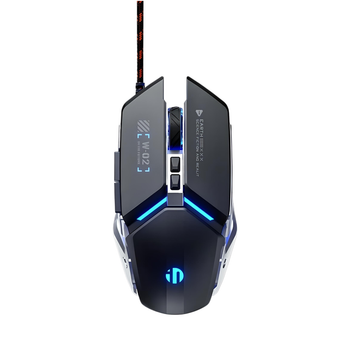 Мышь игровая проводная INPHIC W2-II с регулируемой RGB подсветкой и 8800 DPI, для геймеров, матовый чёрный