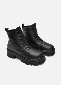 Зимние женские ботинки Paradize Shoes B-1013 чёрные 36 (23,4 см) кожаные