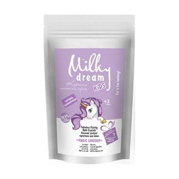 Дитяча шипуча ароматна морська сіль для ванни Milky Dream Kids дойпак Чарівна Єдиноріжка 300 г