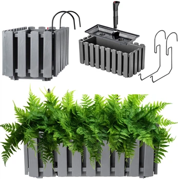 Skrzynia balkonowa Kadax Glifada 38 x 18 x 16.5 cm Szara (K8429)