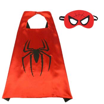 Плащ и маска Spider-Man Человек-Паук, детский набор супергероя, атлас длина 53 см, красный, 95-105 см